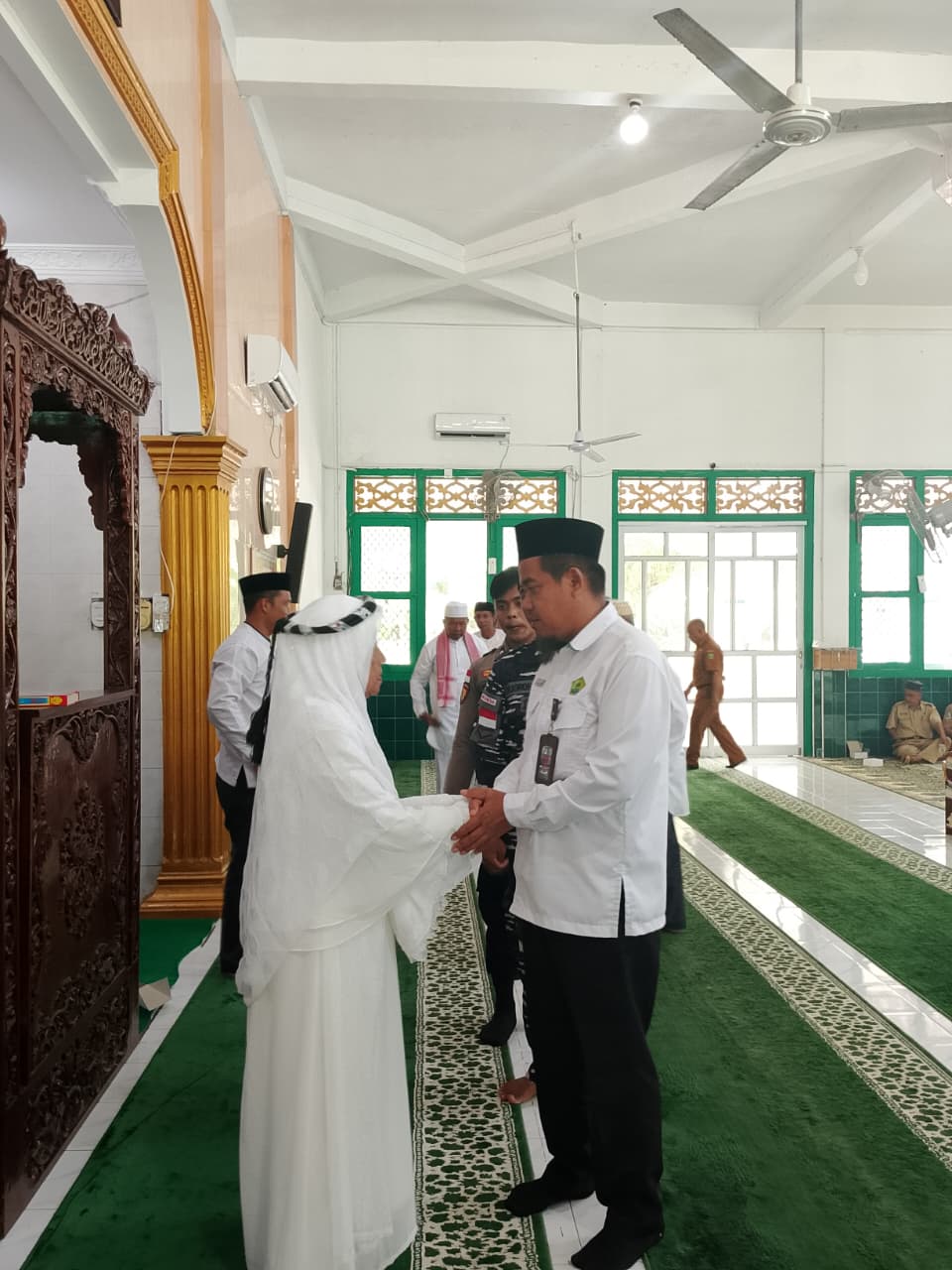 Perkuat Sinergi Lintas Sektoral, KUA Bunguran Barat Sambut Kepulangan Jemaah Haji di Masjid Raya An-Nur Sedanau